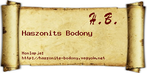 Haszonits Bodony névjegykártya